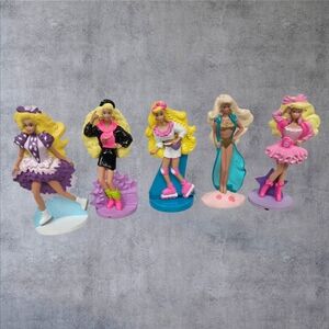 Vintage McDonald's Happy‎ Meal PVC Barbie Cake Toppers Lot of 5 L67